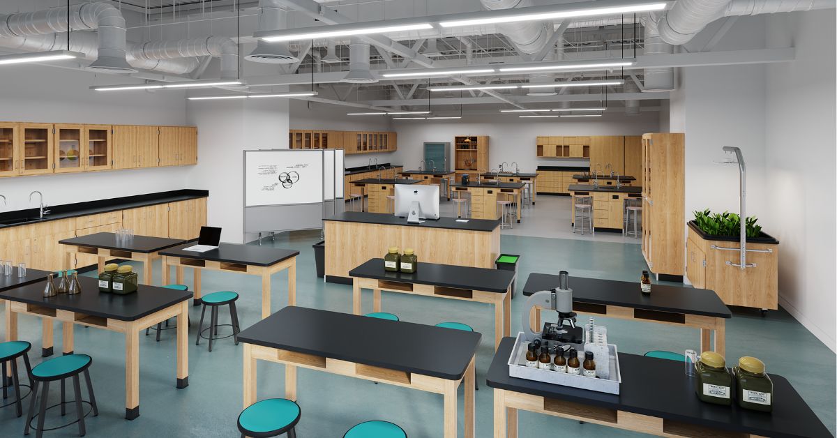 combination science classroom room rendering