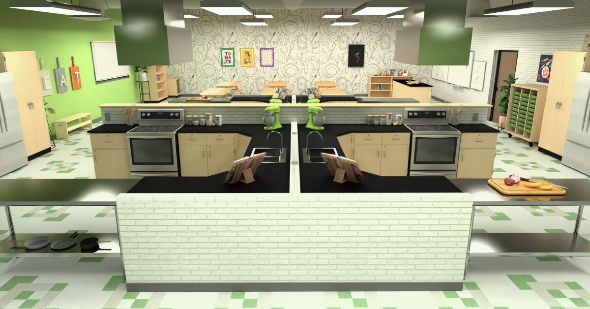 High school culinary arts room rendering 1