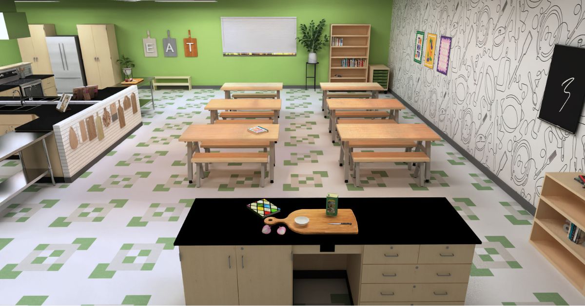 High school culinary arts room rendering 3