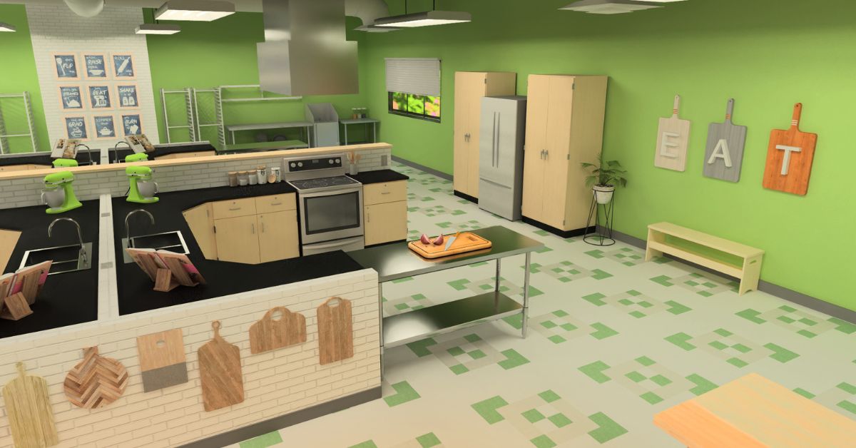 High school culinary arts room rendering 4